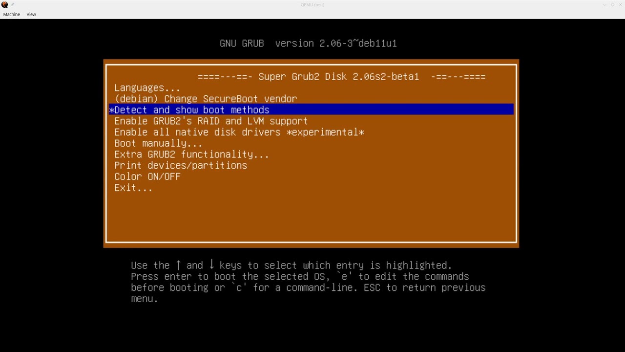 Super Grub2 Disk 2.06s2-beta1 - SecureBoot quick Demo