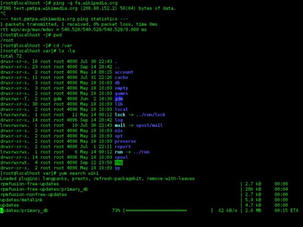 Administración de Sistemas. Inicio | Linux command line. Bash. GNOME Terminal. screenshot