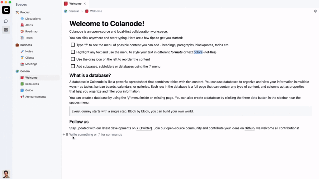 Colanode: la nueva plataforma de colaboración open-source que apuesta por el control local de tus datos Colanode: la nueva plataforma de colaboración open-source que apuesta por el control local de tus datos | colanode desktop preview