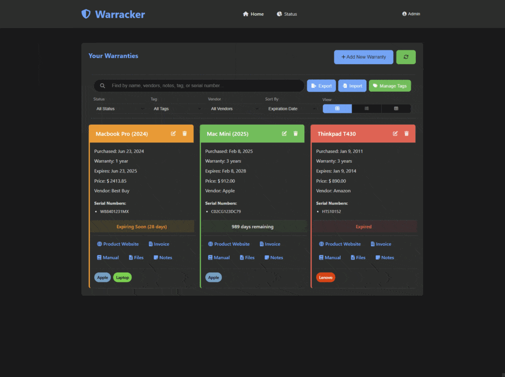 Warracker: la herramienta open source que convierte el caos de tus garantías en orden digital Warracker: la herramienta open source que convierte el caos de tus garantías en orden digital | demo Warracker