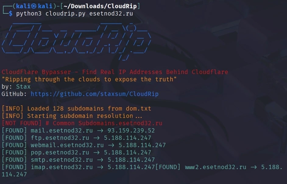 CloudRip: la herramienta que destapa IPs reales detrás de Cloudflare (con ejemplo práctico) | running cloudrip