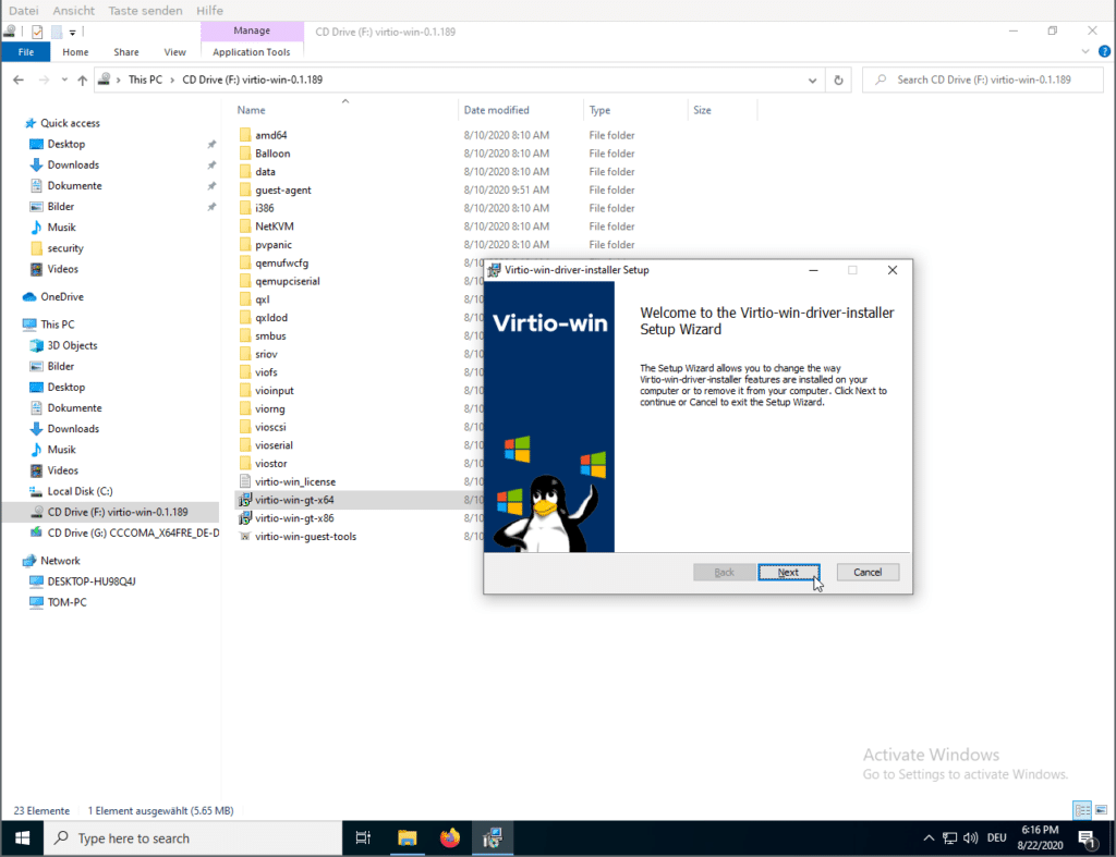 VirtIO y QEMU Guest Agent: la instalación clave para que Windows rinda de verdad en Proxmox | Win10 virtio driver wizard