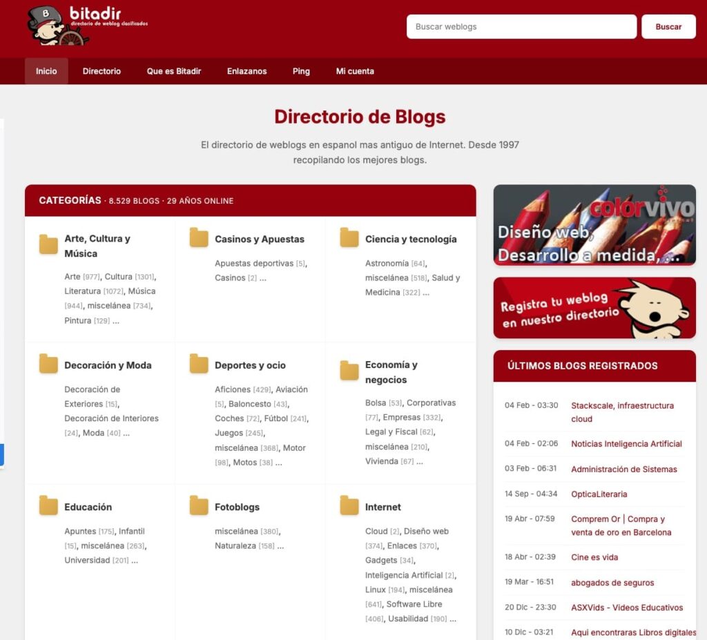 Bitadir.com renueva su “copia viva” de la blogosfera: de PHP 4/5 a PHP 8.4 en tiempo récord | bitadir 2026 home