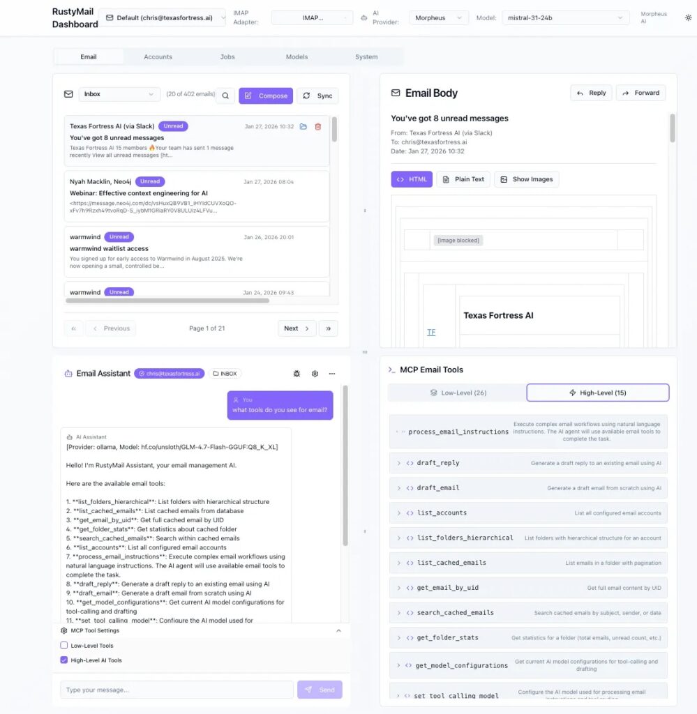 RustyMail lleva IMAP y MCP al terreno de los agentes de IA RustyMail lleva IMAP y MCP al terreno de los agentes de IA | rustymail mcp